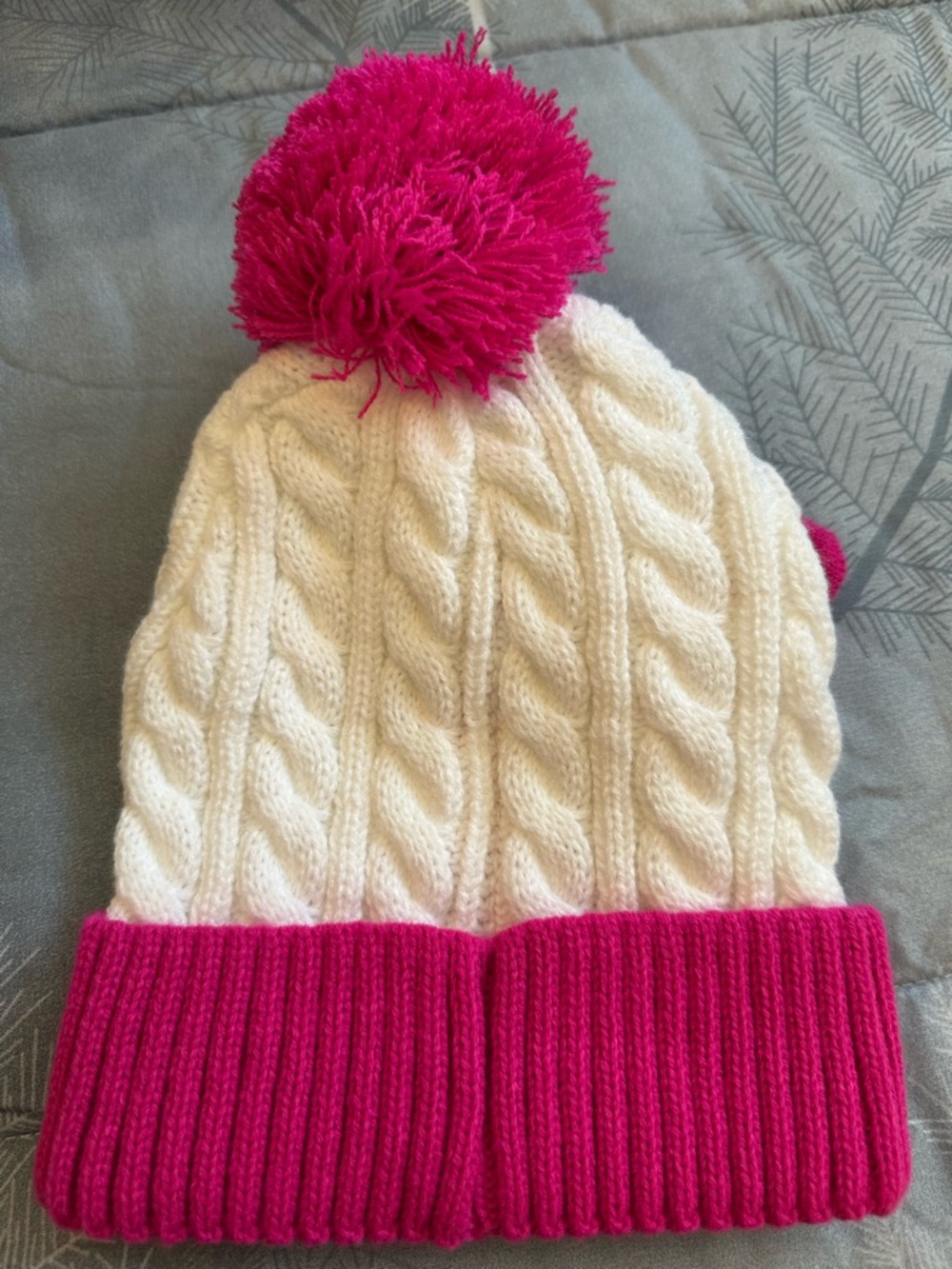 NWTS Barbie Pink Cable Knit Pom Hat with Matching Pink Mittens Toddler Sz 2T-5T - Picture 5 of 7